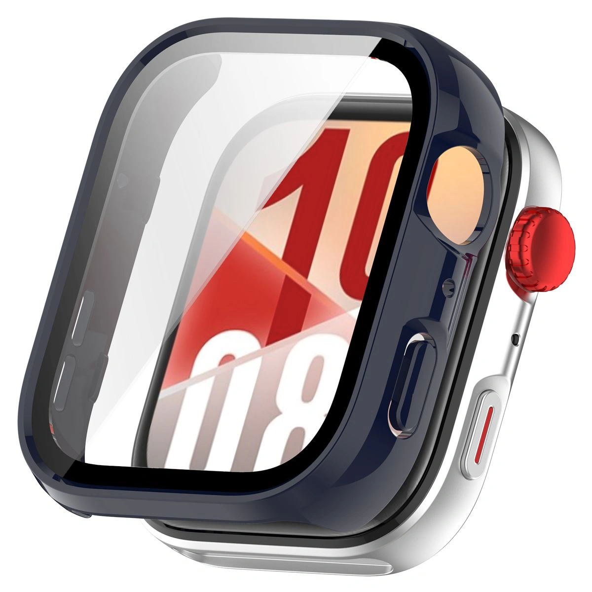 Wizualizacja nakładania etui Bizon Case Watch Adamo do Huawei Watch Fit 4